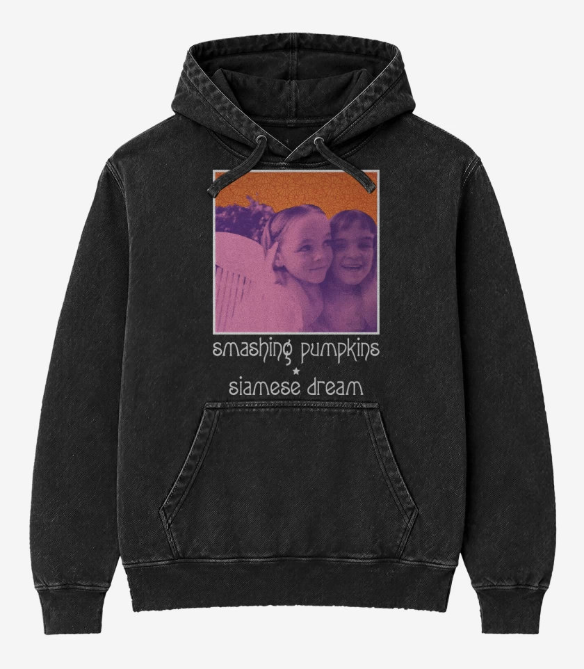 Poleron Canguro Acid Wash Negro de Siamese
