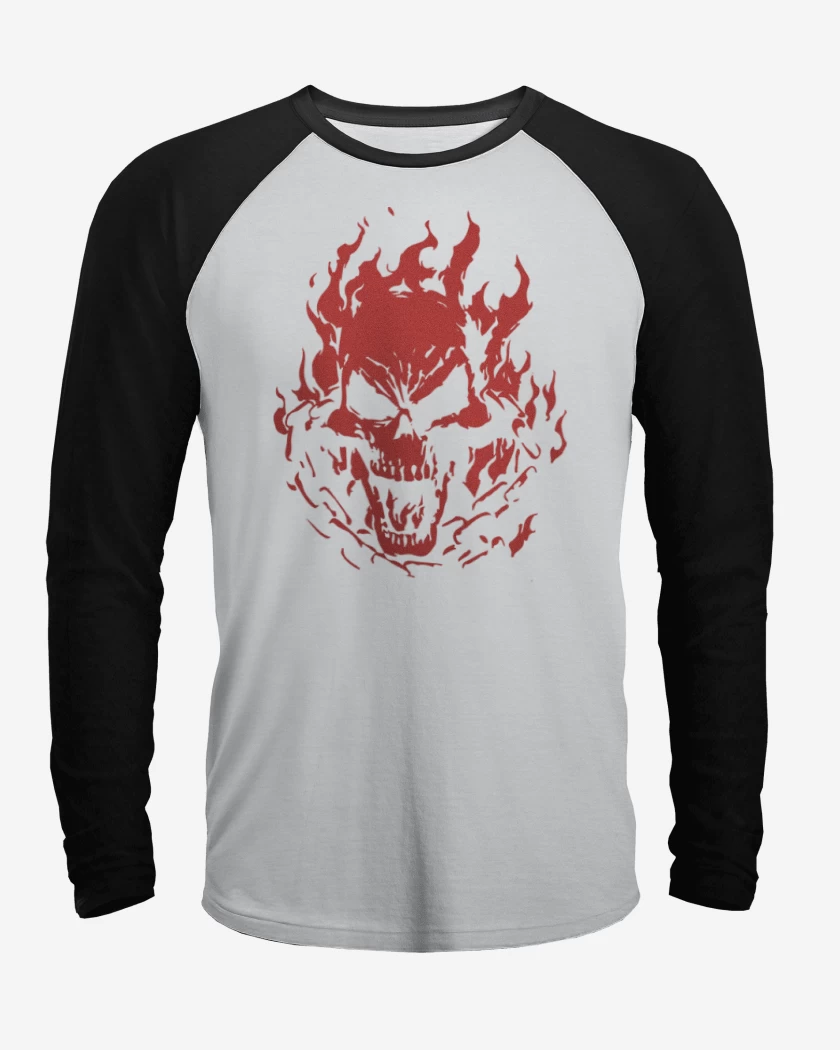 Polera Raglan Blanco / Negro de Ghost rider 2