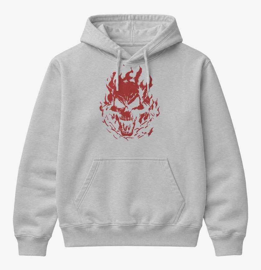 Poleron Canguro básico Gris Melange de Ghost rider 2