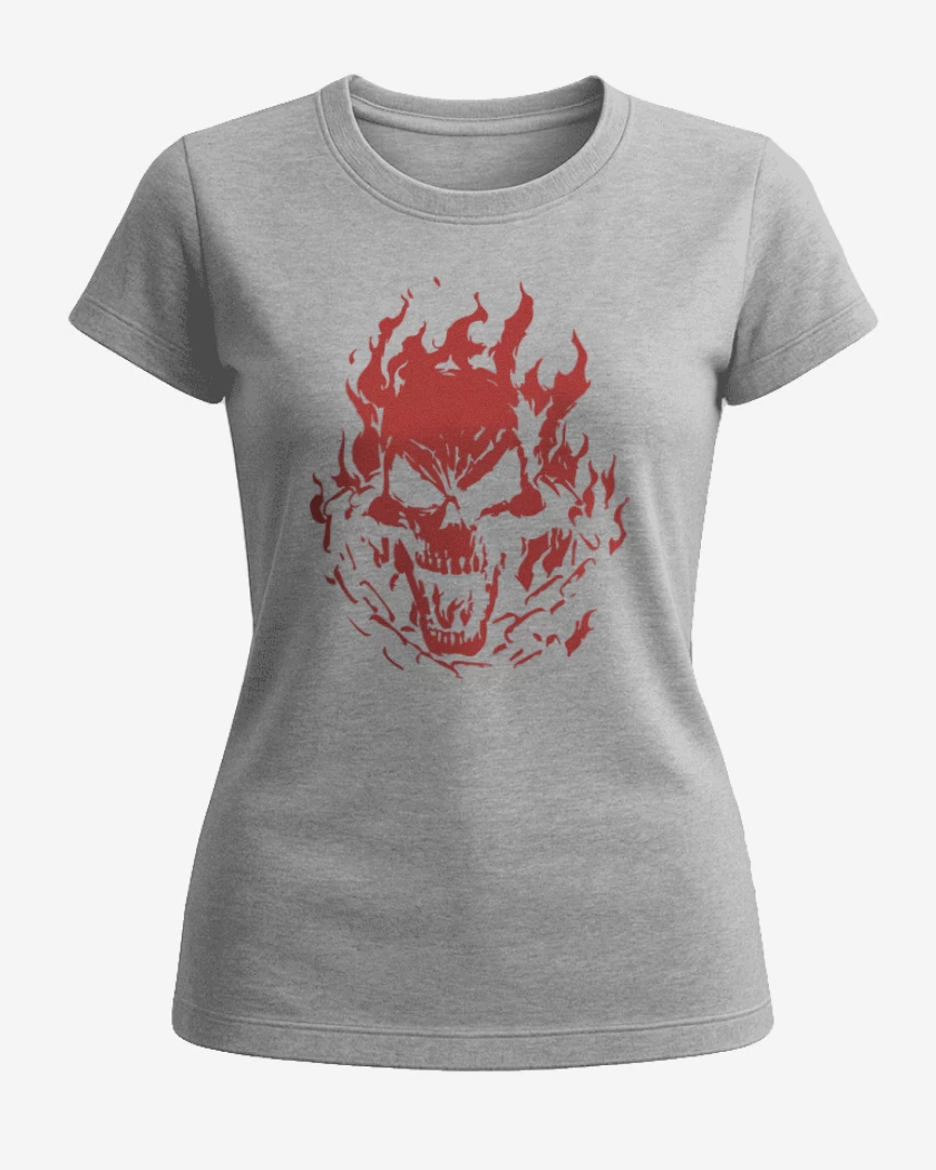 Polera de Mujer Gris Melange de Ghost rider 2