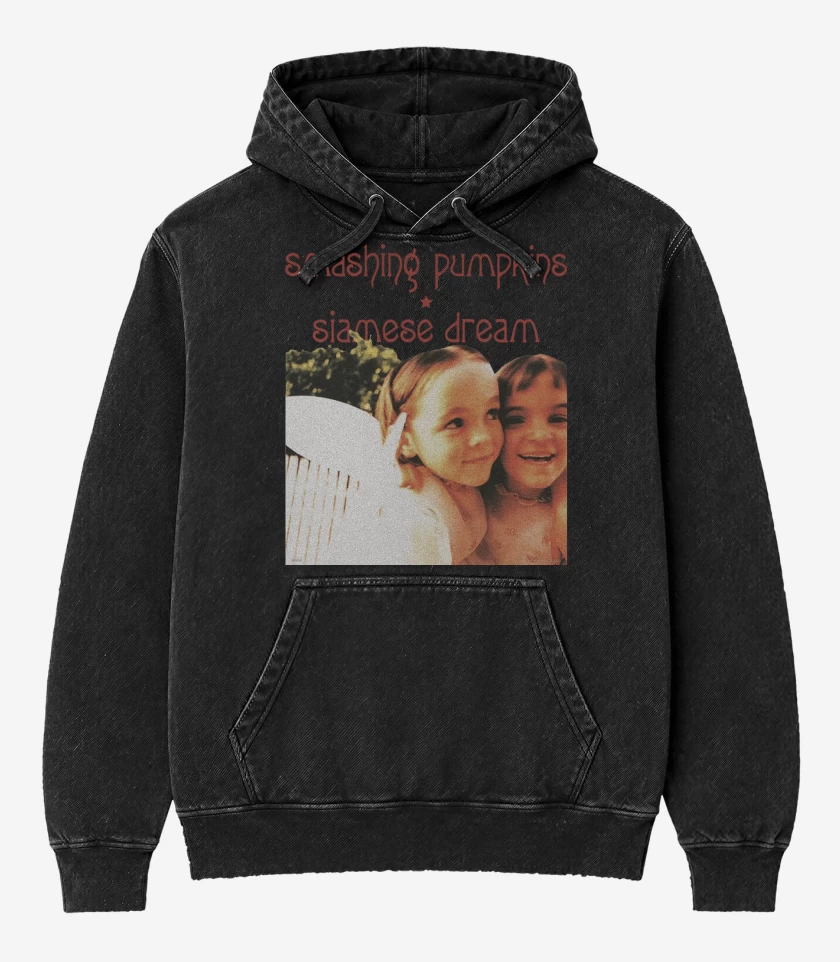 Poleron Canguro Acid Wash Negro de Siamese Dream