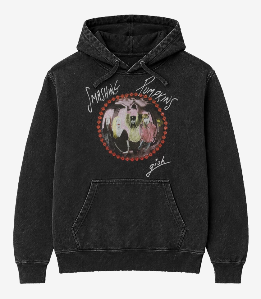 Poleron Canguro Acid Wash Negro de Gish II