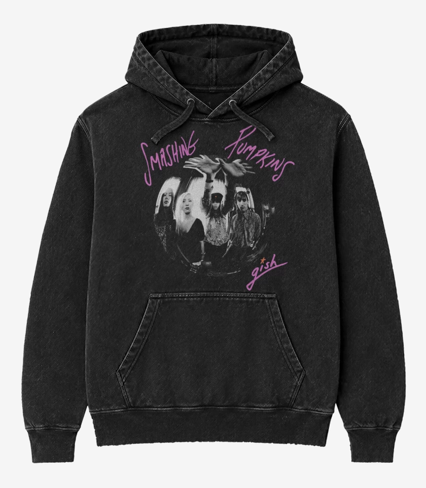 Poleron Canguro Acid Wash Negro de GISH