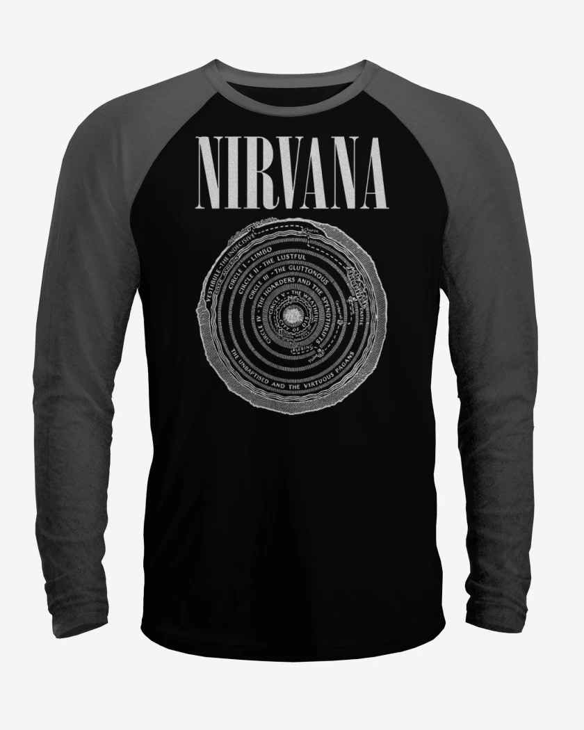 Polera Raglan Negro / Negro Heather de Nirvana Circle 