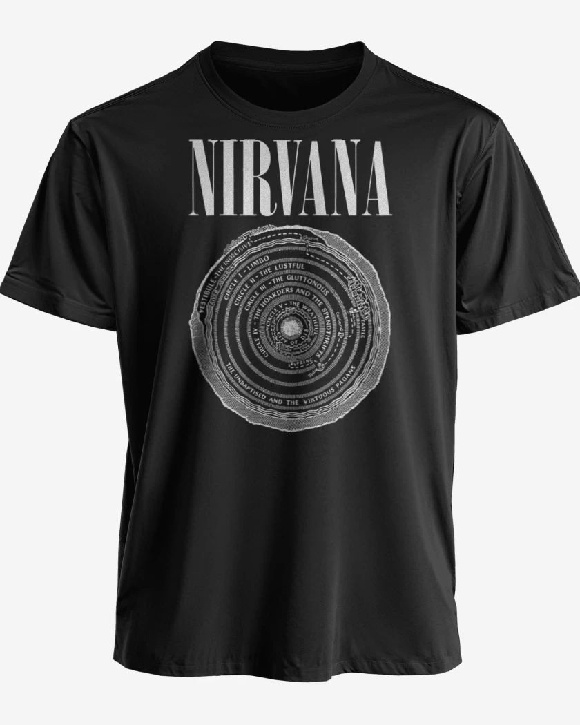 Polera premium Negro de Nirvana Circle 