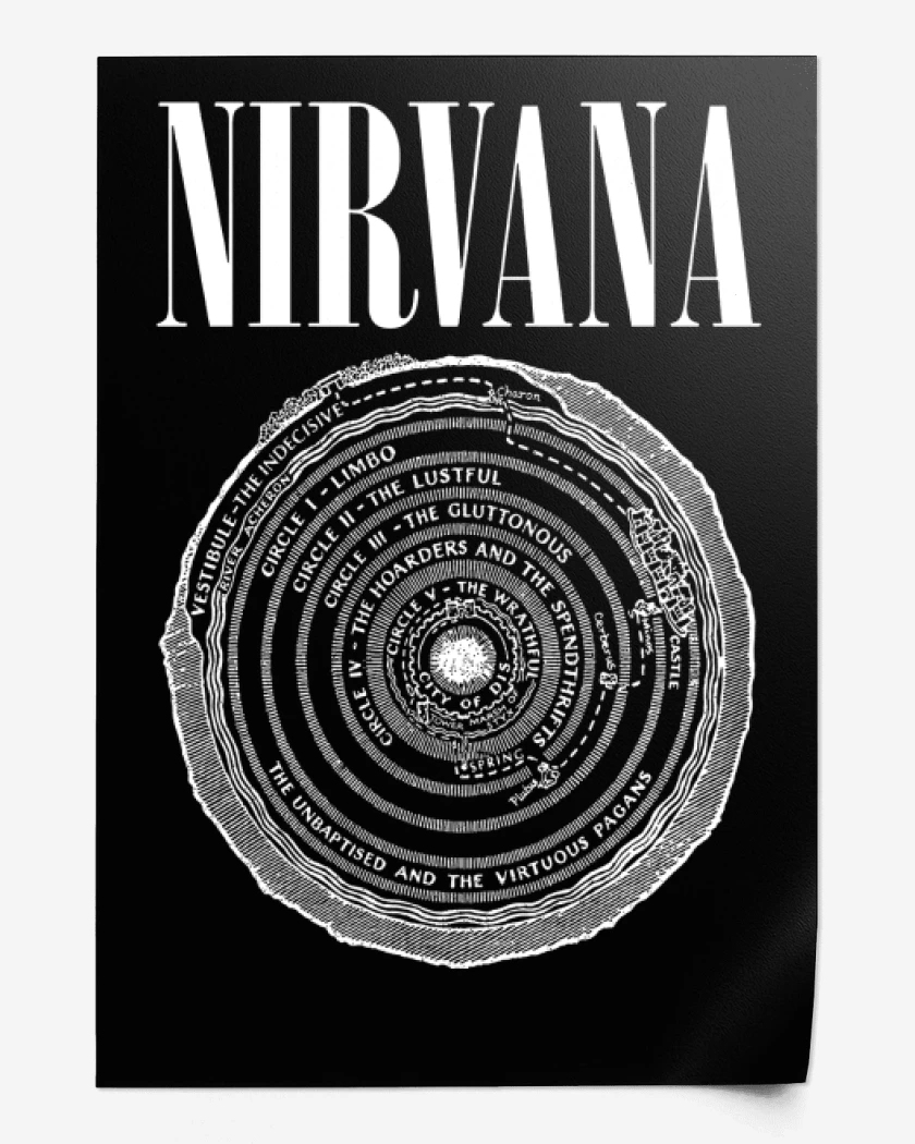 Print Negro de Nirvana Circle 