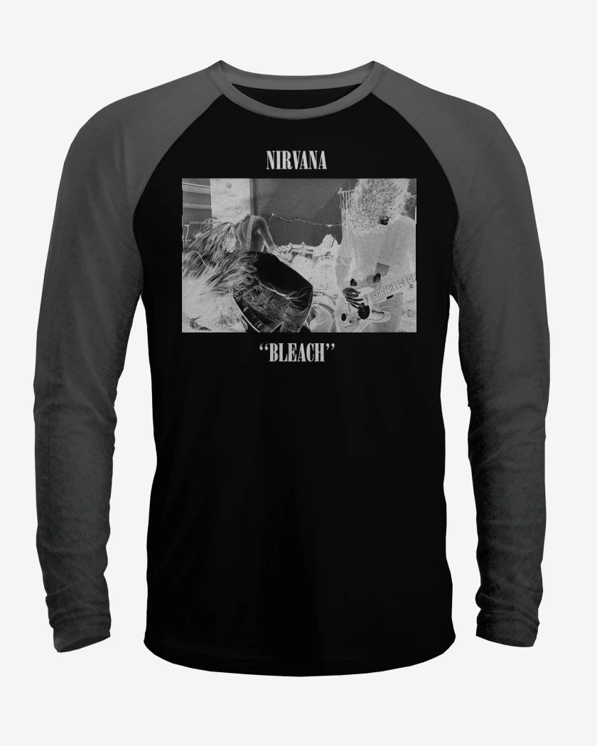 Polera Raglan Negro / Negro Heather de Nirvana Bleach
