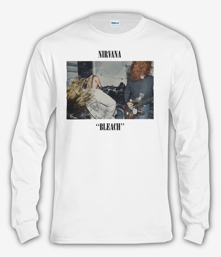 Polera manga larga Blanco de Nirvana Bleach Color