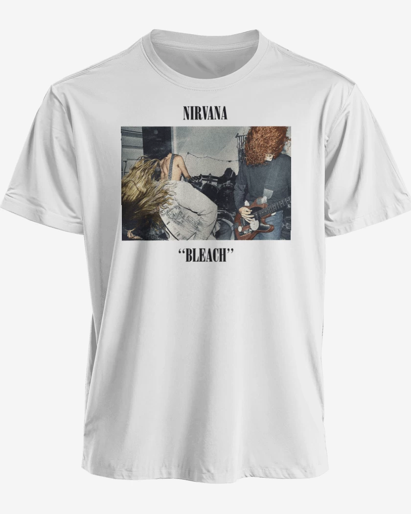 Polera premium Blanco de Nirvana Bleach Color