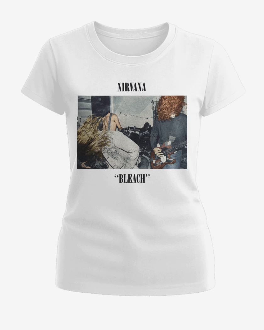 Polera de Mujer Blanco de Nirvana Bleach Color