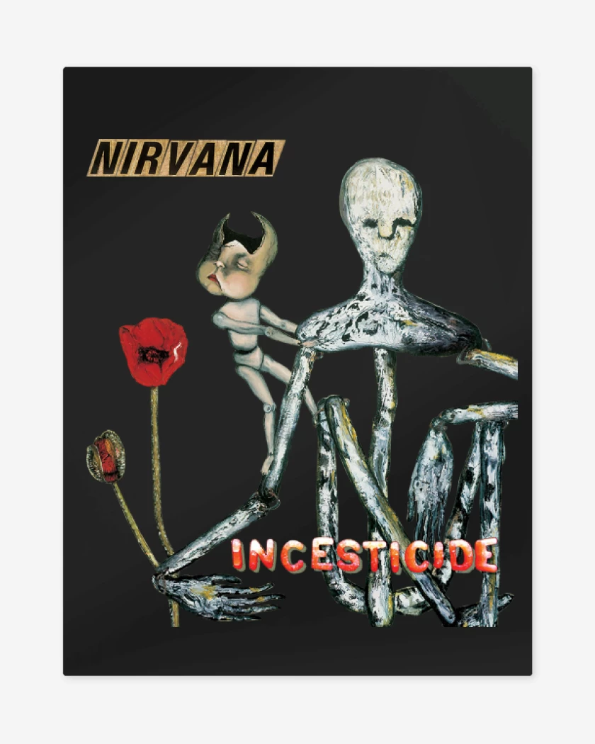 Print metalico Negro de Nirvana Incesticide