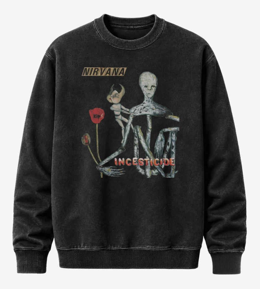 Poleron Polo Acid Wash Negro de Nirvana Incesticide