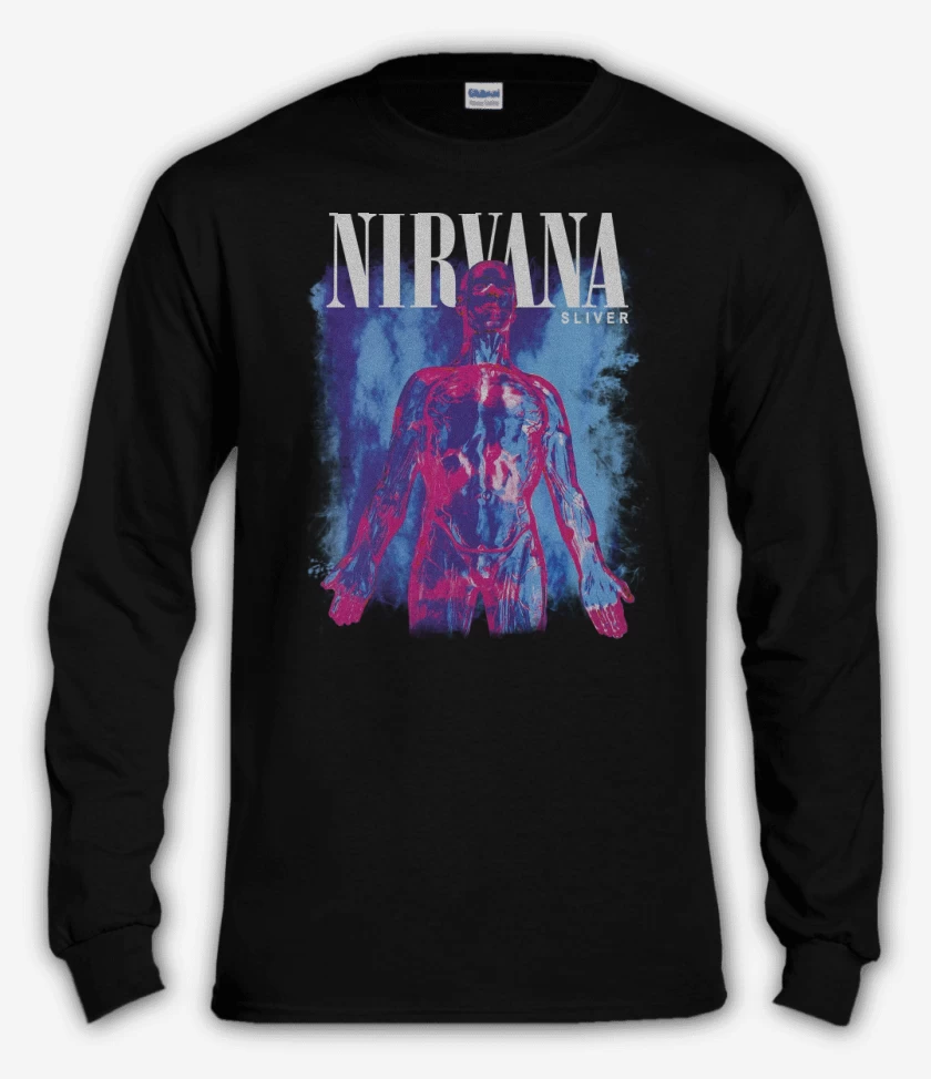 Polera manga larga Negro de Nirvana Sliver