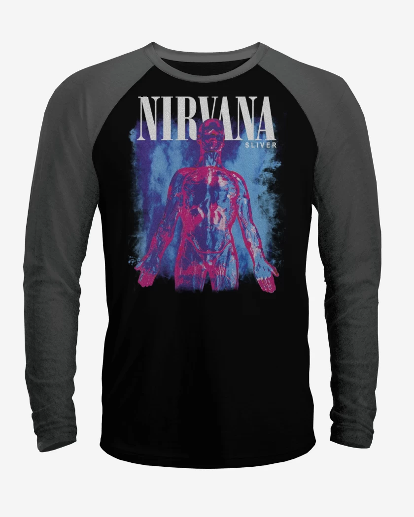 Polera Raglan Negro / Negro Heather de Nirvana Sliver