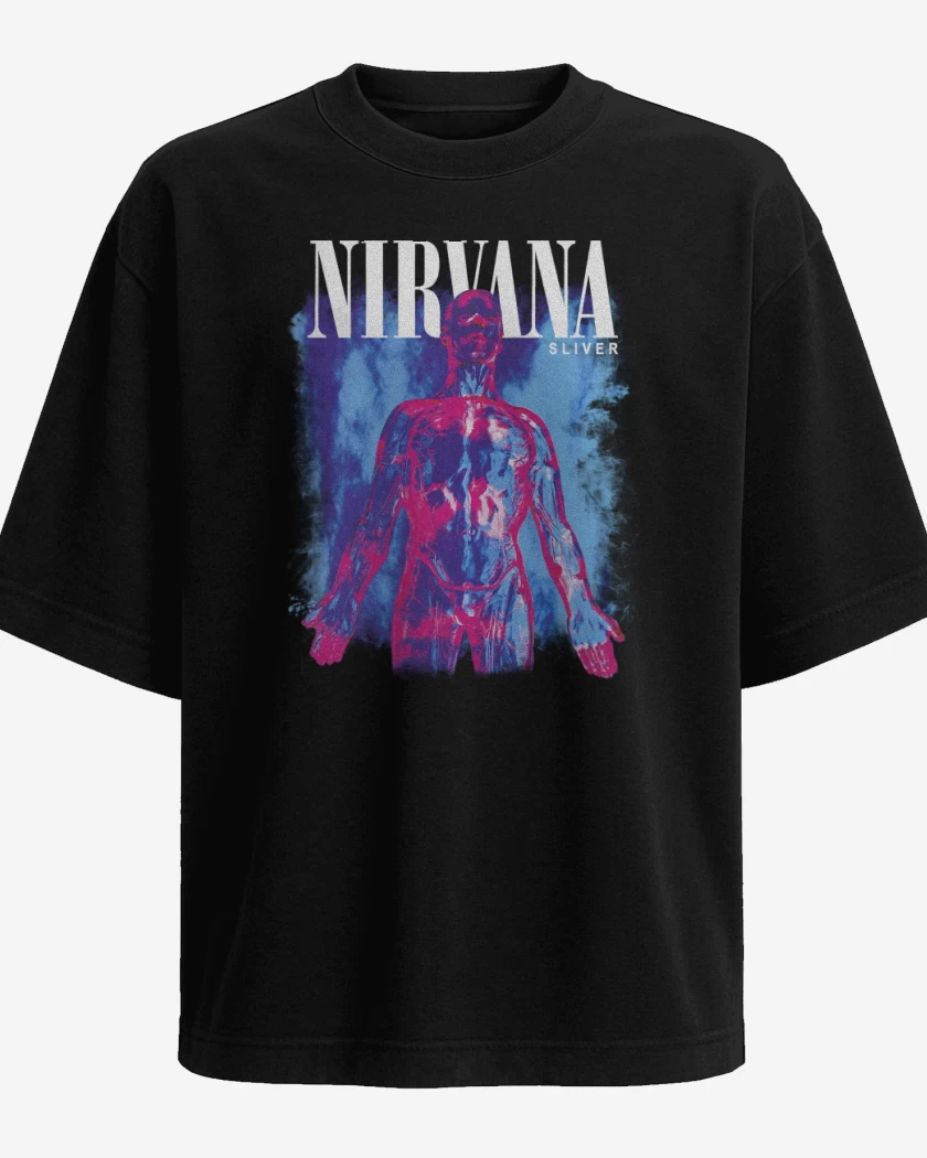 Polera Oversize Negro de Nirvana Sliver