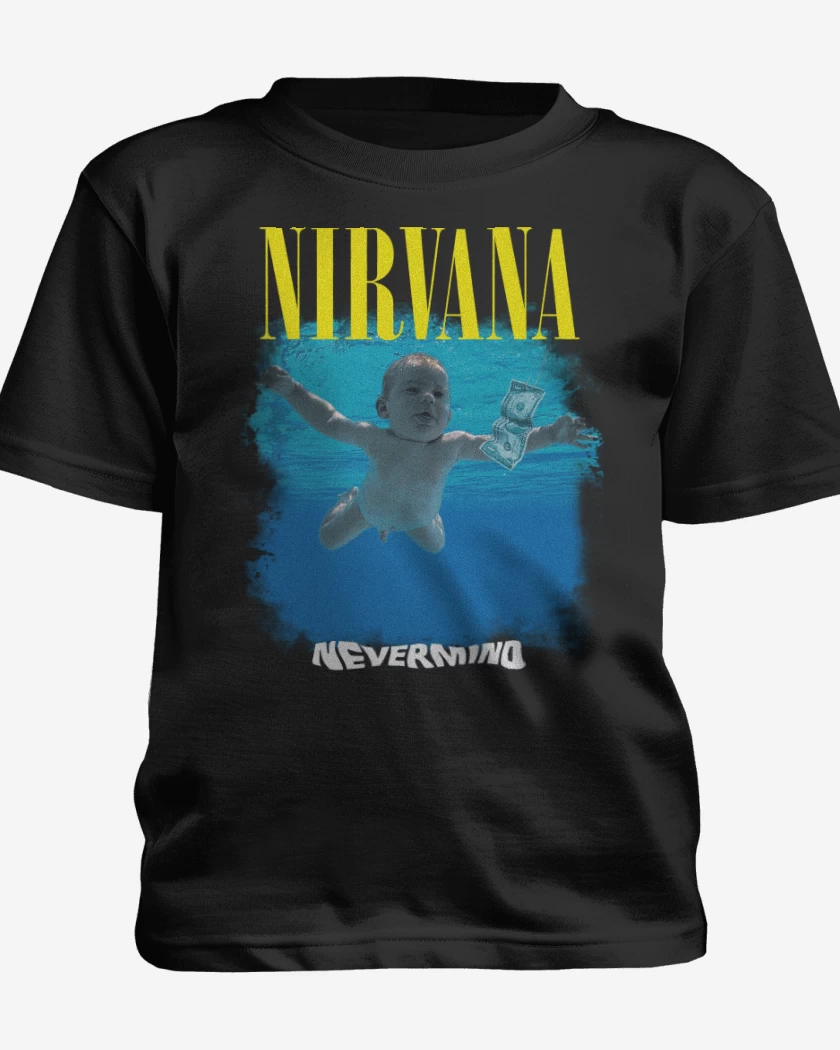 Polera de niño Negro de Nirvana Nevermind