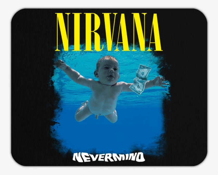 Mousepad Negro de Nirvana Nevermind