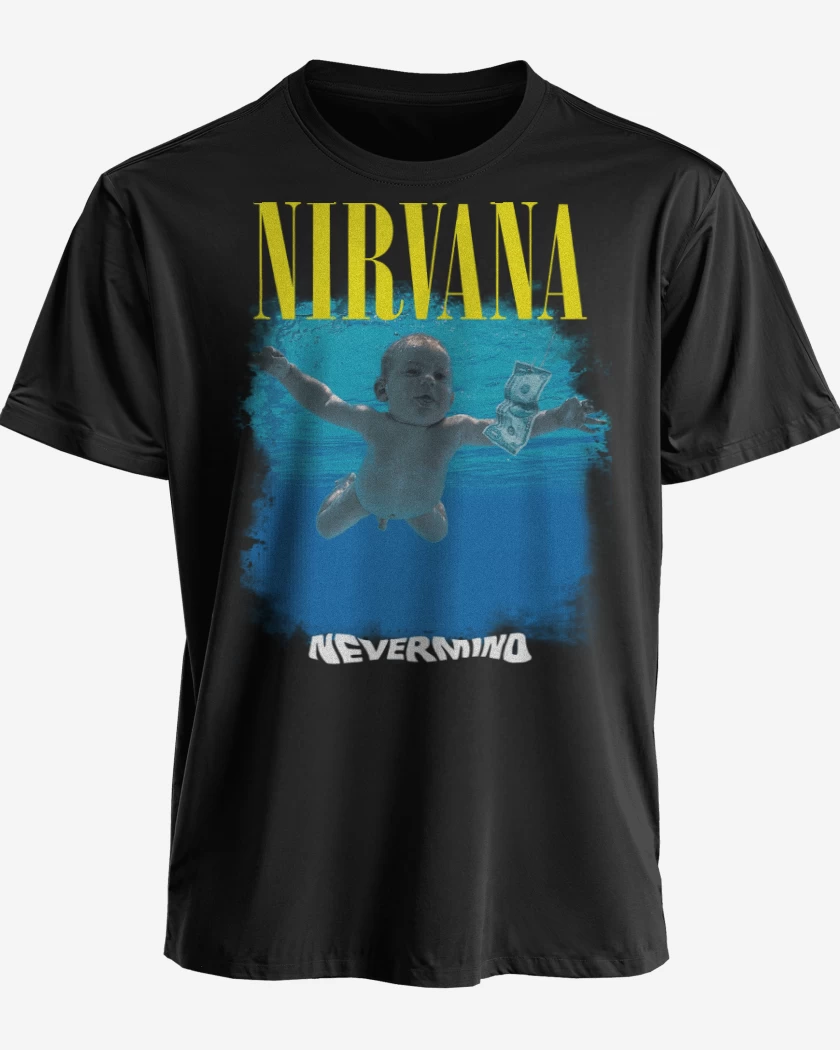 Polera premium Negro de Nirvana Nevermind