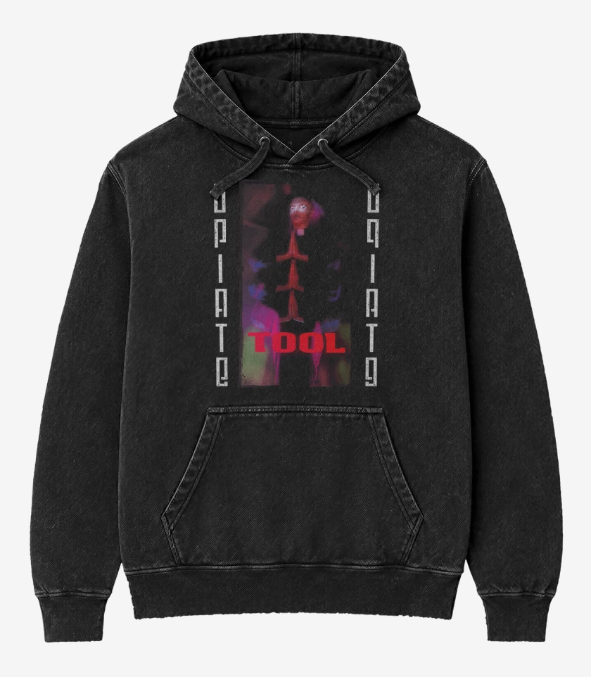 Poleron Canguro Acid Wash Negro de Tool Opiate