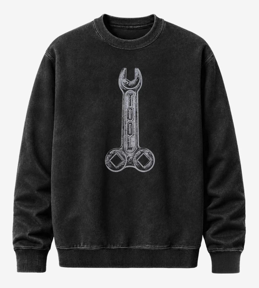 Poleron Polo Acid Wash Negro de Tool Logo