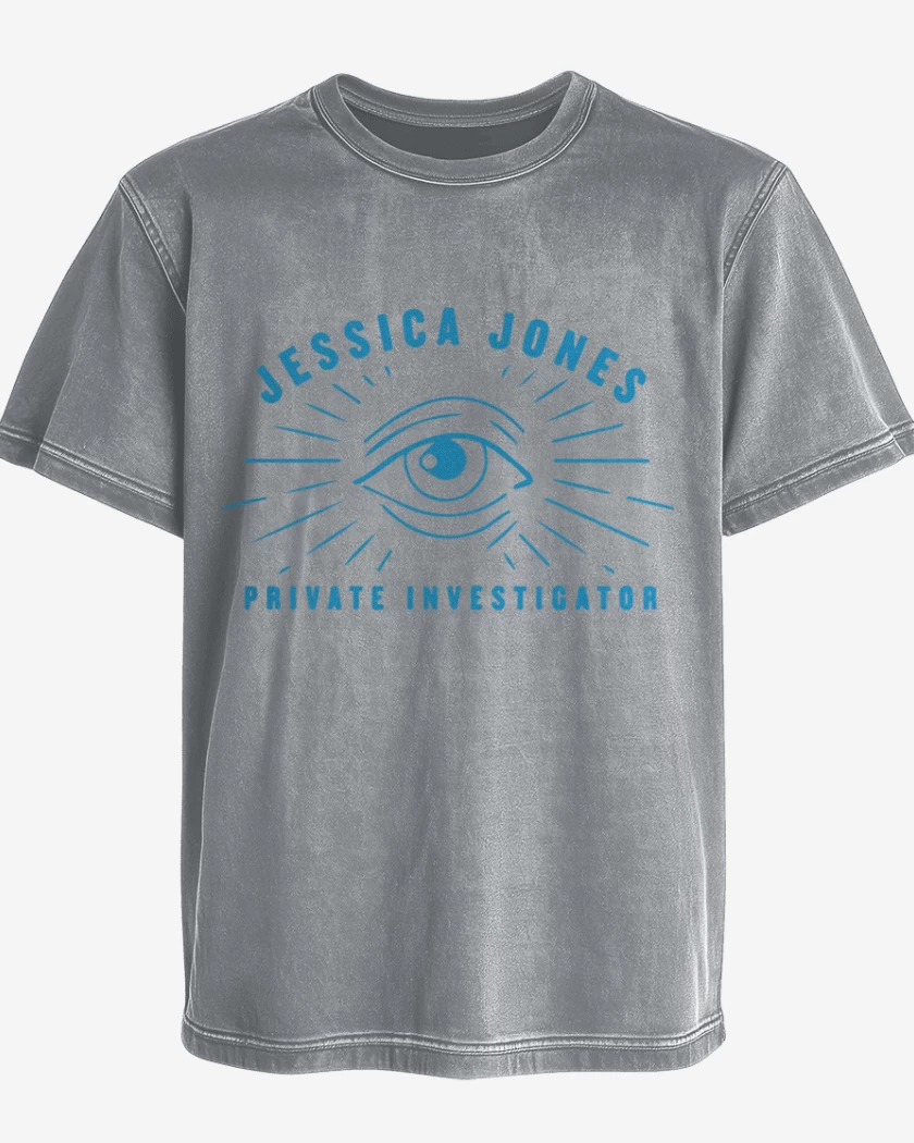 Polera desgastada Gris Melange de Jessica Jones
