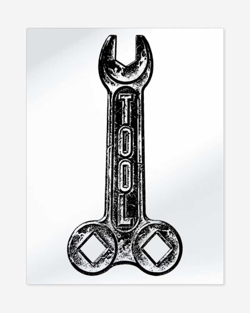 Print metalico Blanco de Tool Logo 2