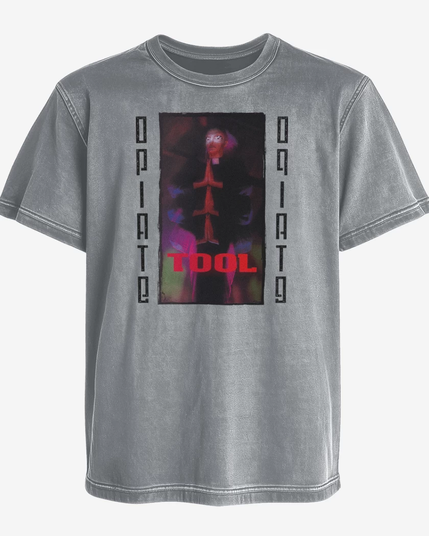 Polera desgastada Gris Melange de Tool Opiate Blanco