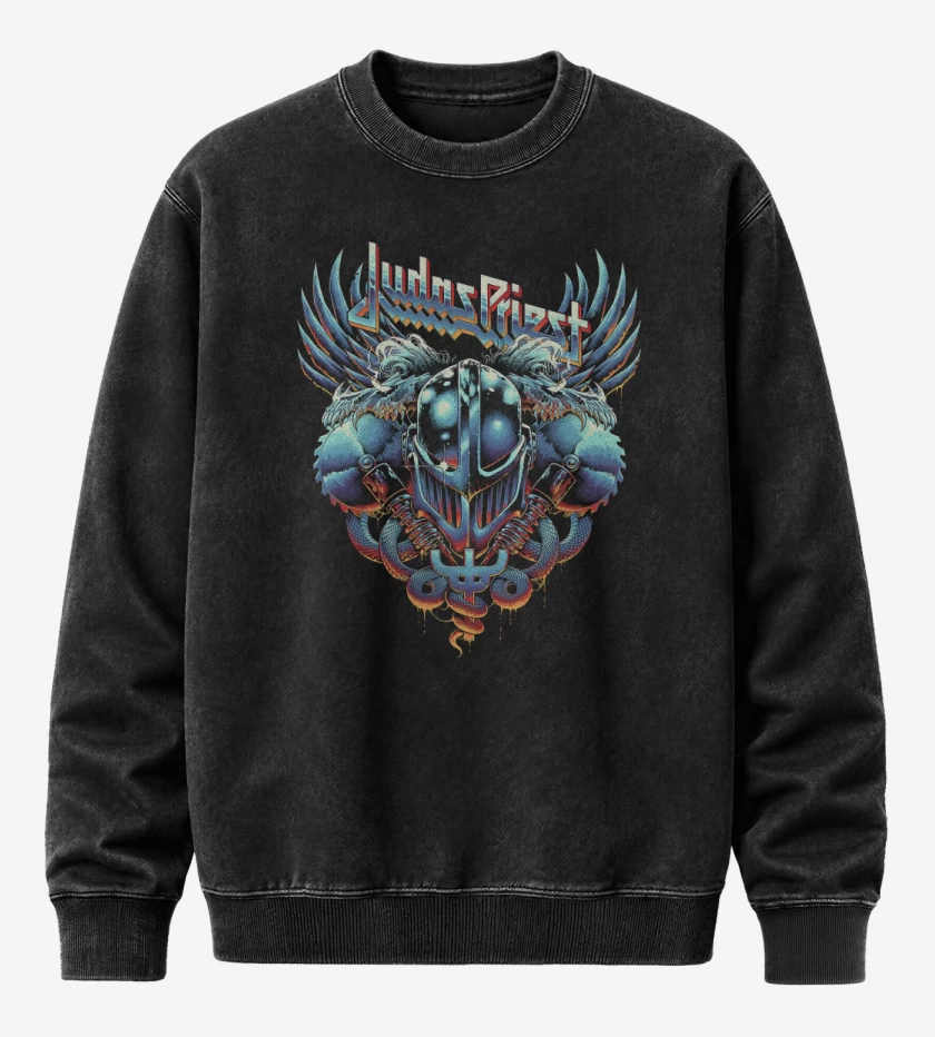 Poleron Polo Acid Wash Negro de Priest Soldier