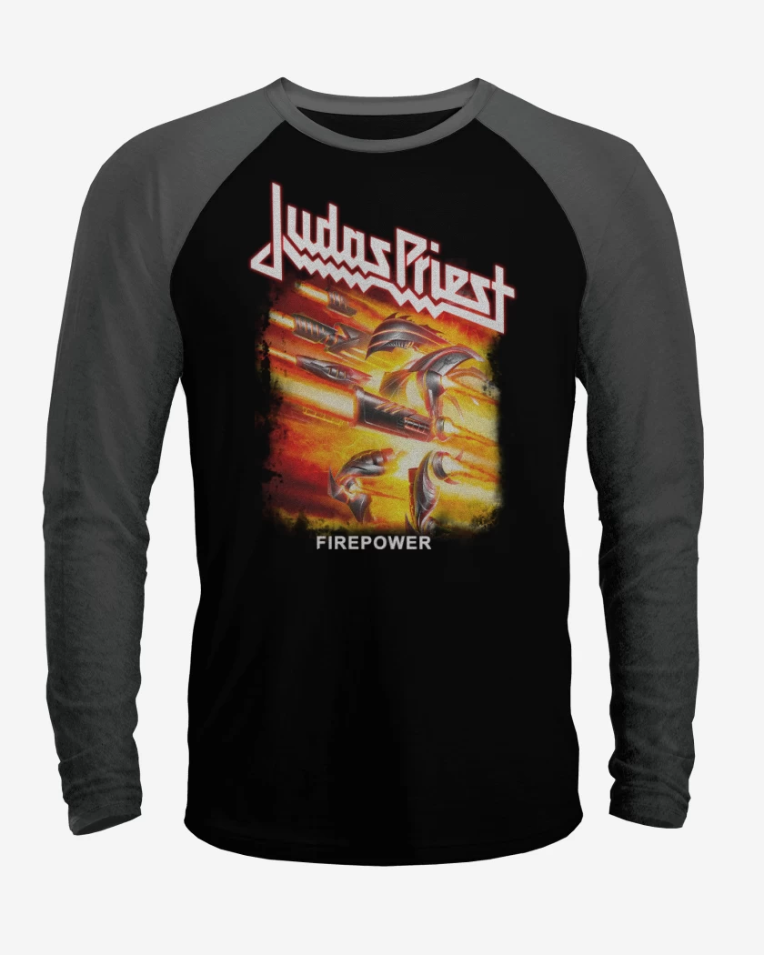 Polera Raglan Negro / Negro Heather de Firepower