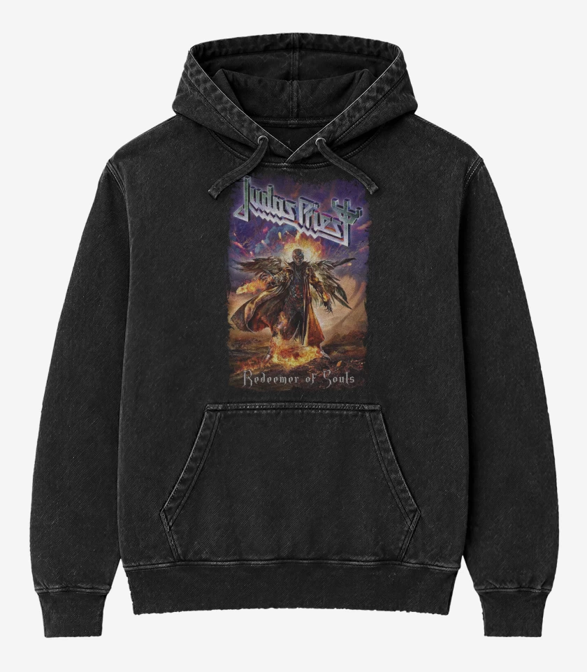 Poleron Canguro Acid Wash Negro de Redeemer of Souls