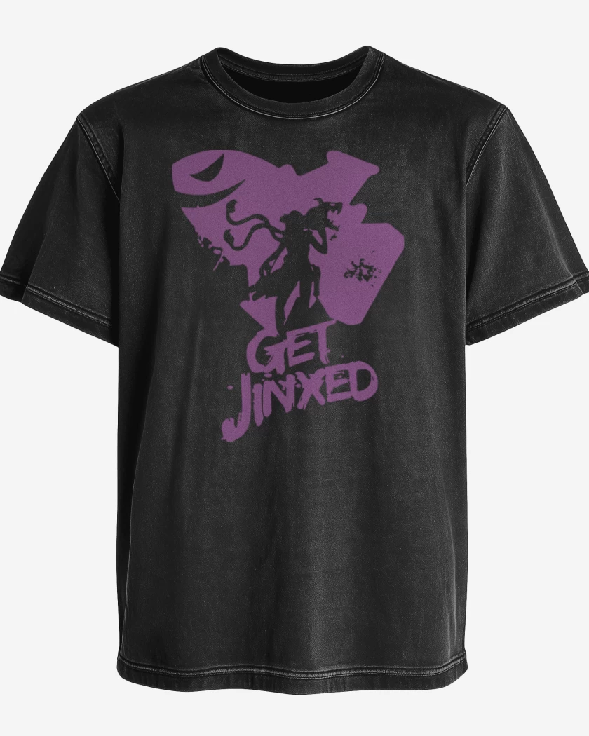 Polera desgastada Negro de Jinx