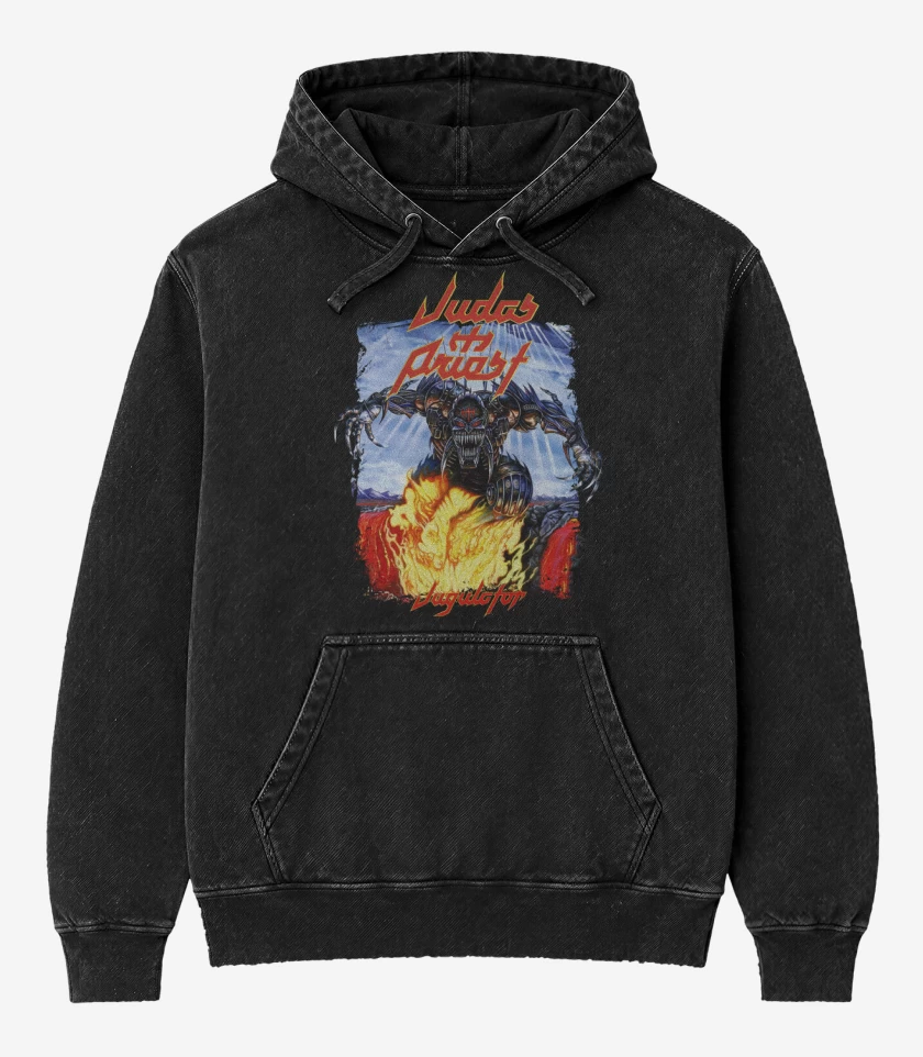 Poleron Canguro Acid Wash Negro de Jugulator