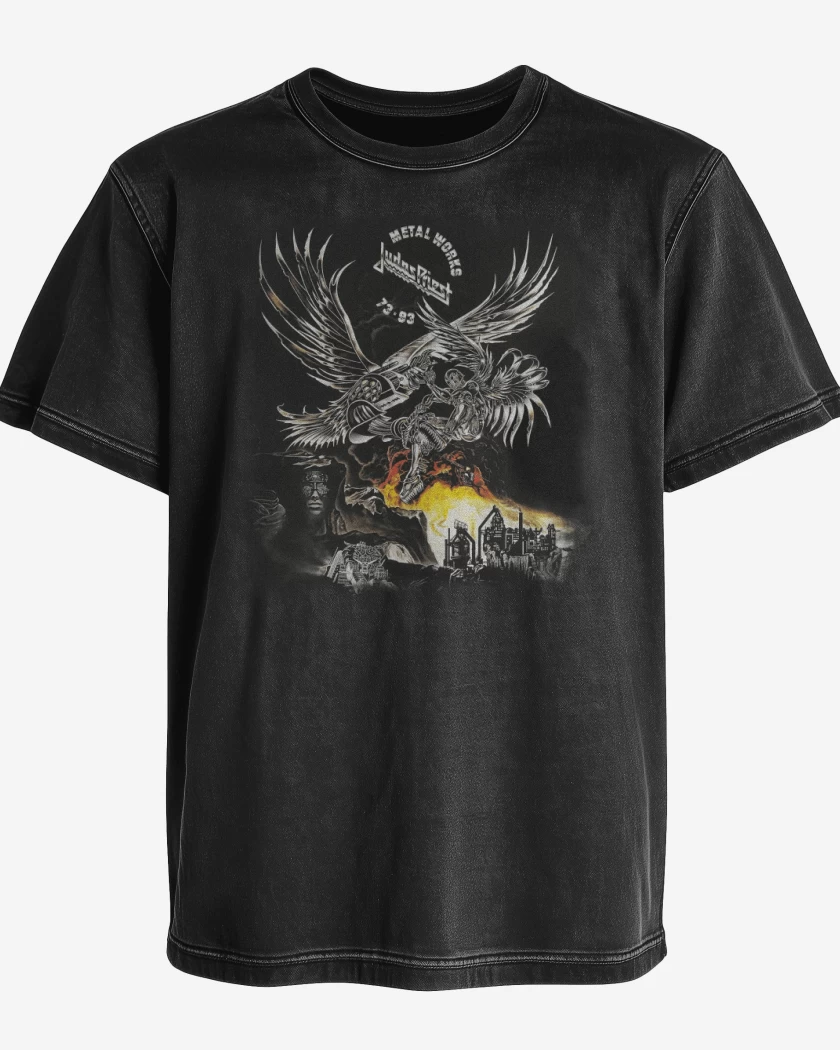 Polera desgastada Metal Works