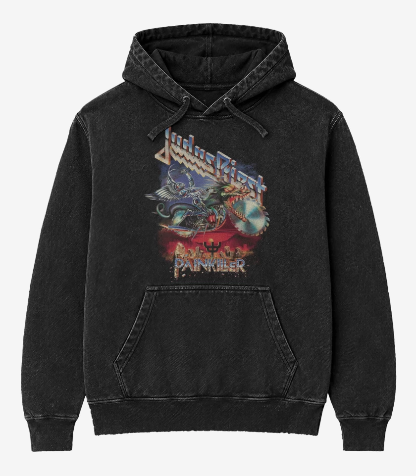 Poleron Canguro Acid Wash Negro de JP Painkiller