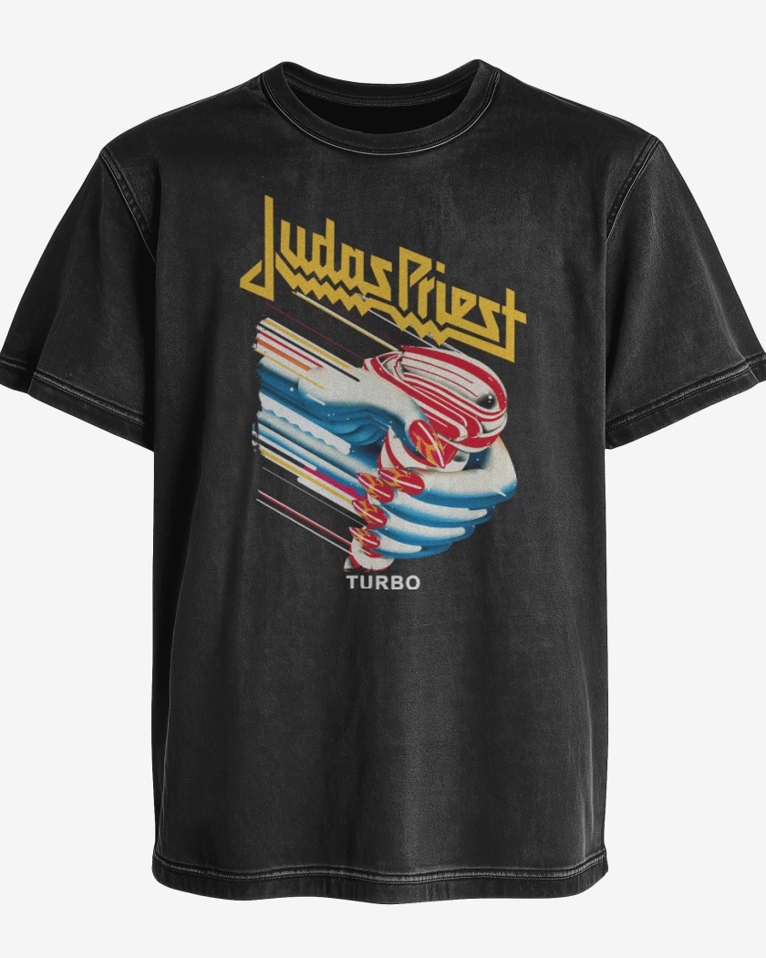 Polera desgastada Negro de Turbo