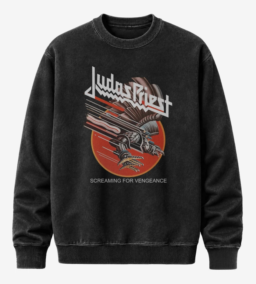 Poleron Polo Acid Wash Negro de Screaming For Vengeance