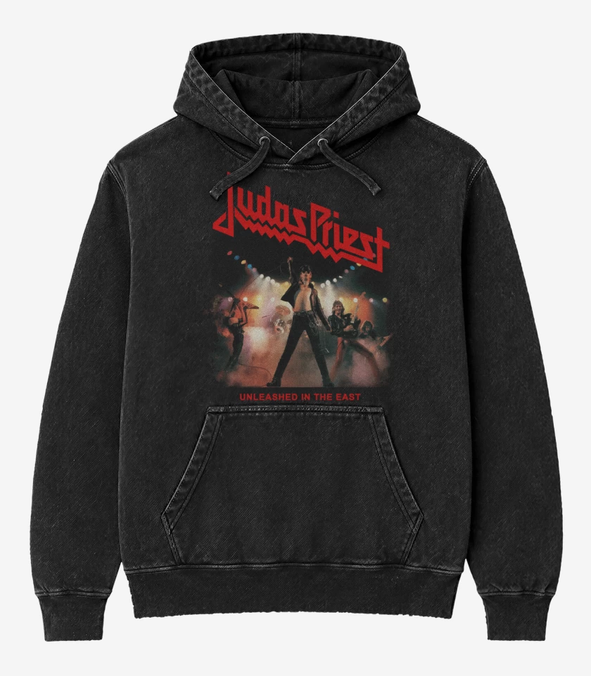 Poleron Canguro Acid Wash Negro de Unleashed in the East