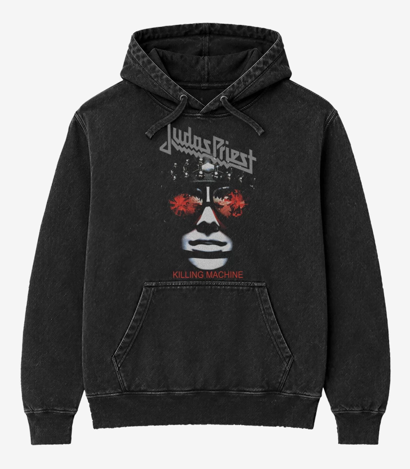 Poleron Canguro Acid Wash Negro de Killing Machine