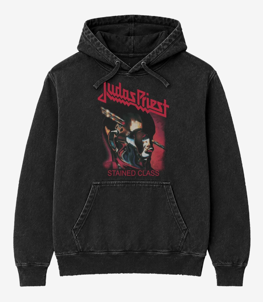 Poleron Canguro Acid Wash Negro de Stained Class