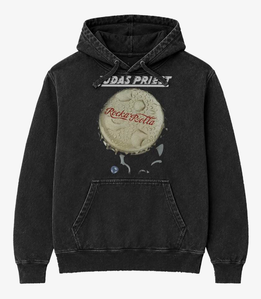 Poleron Canguro Acid Wash Negro de Rocka Rolla