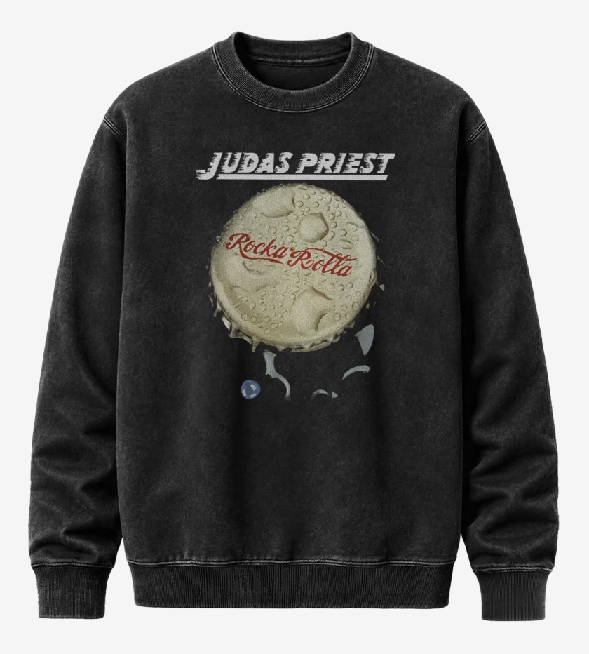 Poleron Polo Acid Wash Negro de Rocka Rolla