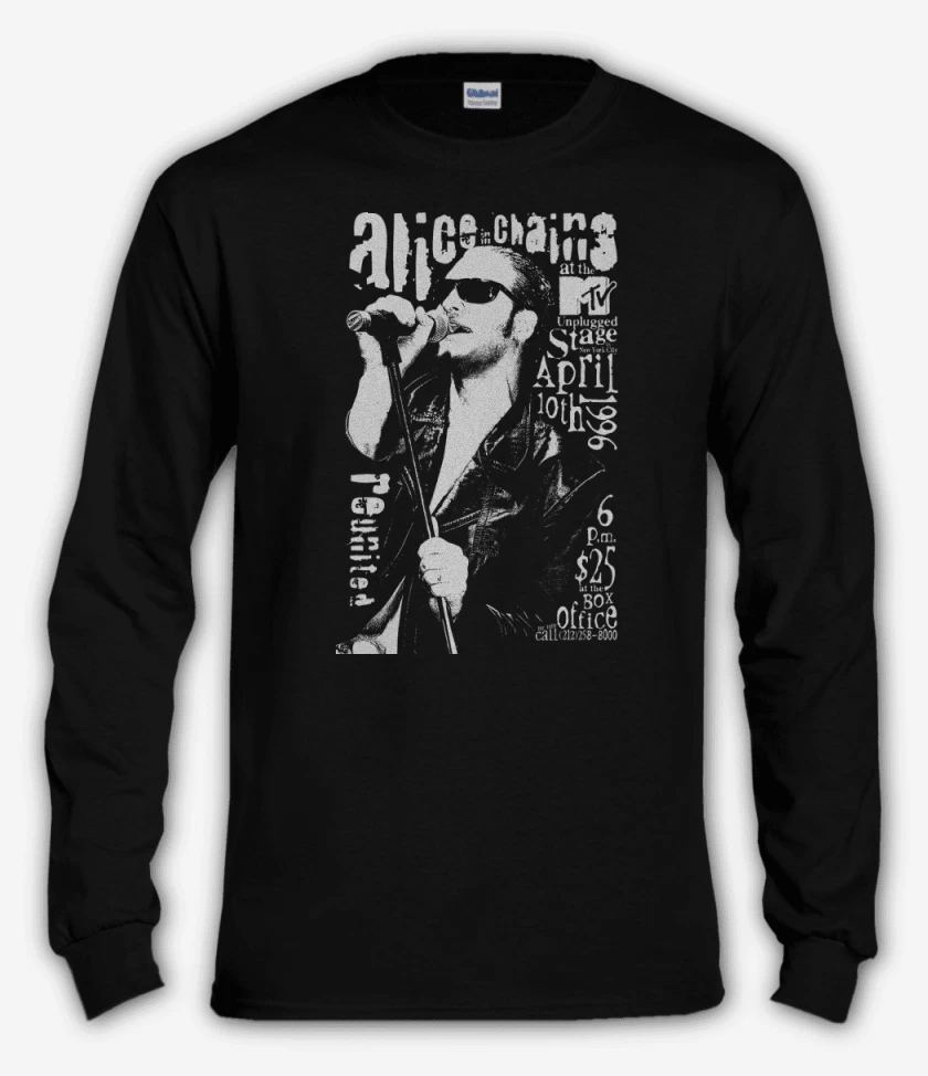 Polera manga larga Negro de Layne Staley