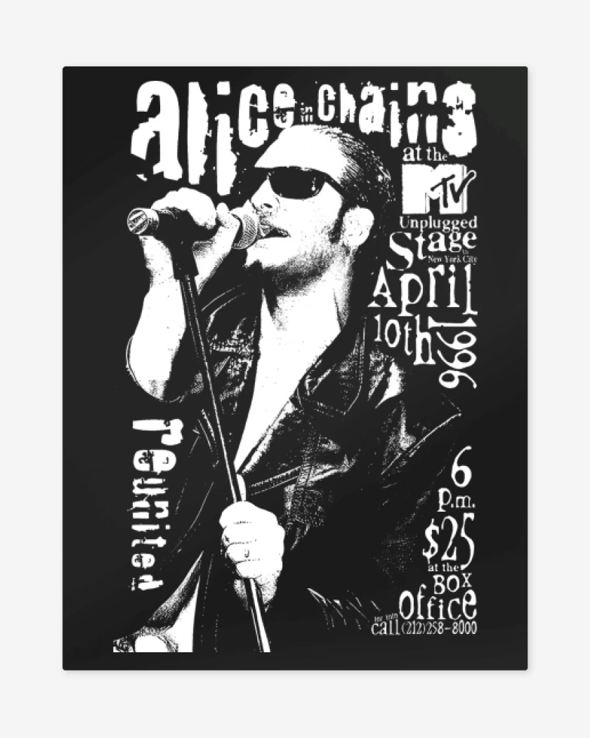 Print metalico Negro de Layne Staley