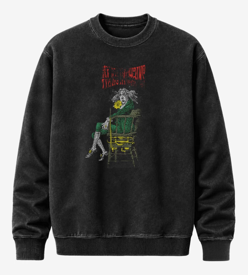 Poleron Polo Acid Wash Negro de Angry Chair