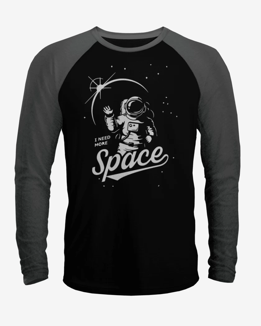 Polera Raglan Negro / Negro Heather de Space