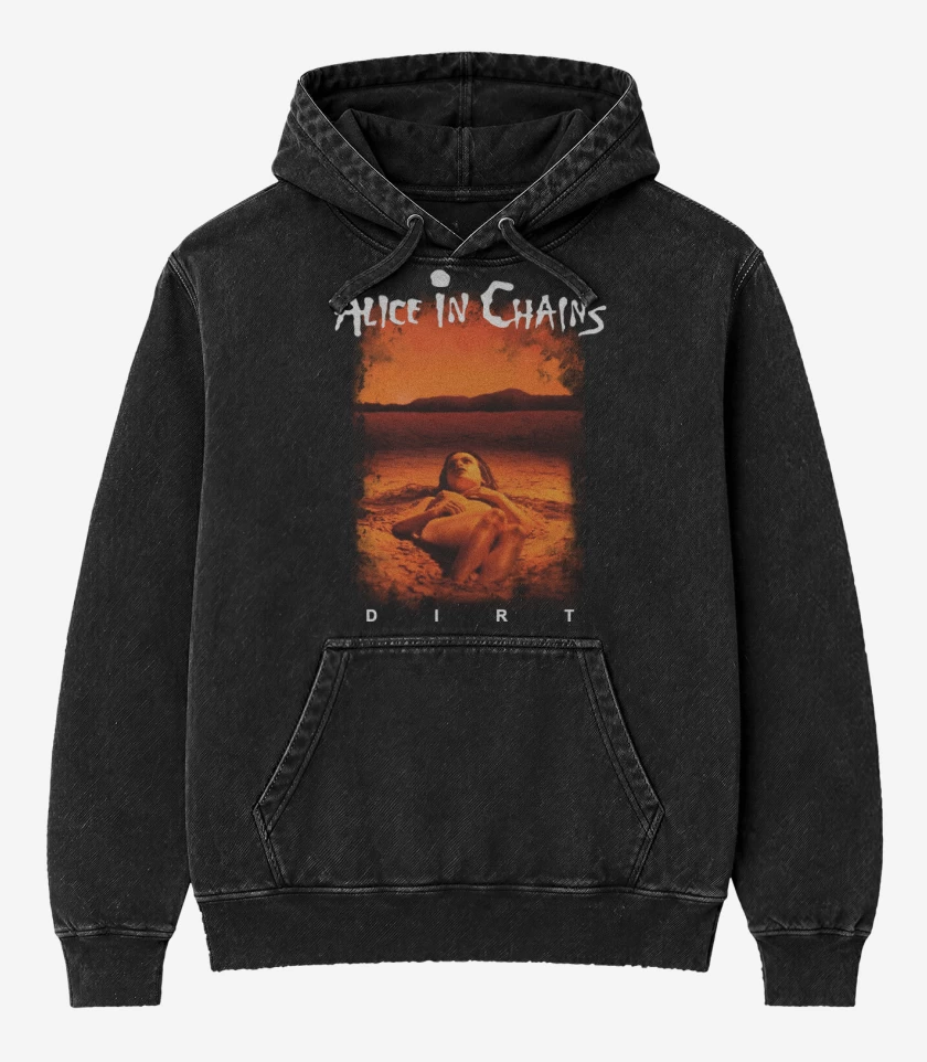 Poleron Canguro Acid Wash Negro de Dirt