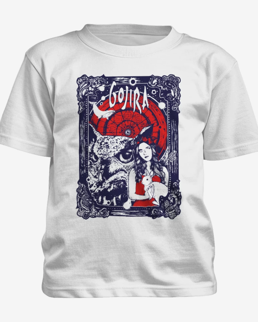 Polera de niño Blanco de Gojira alice