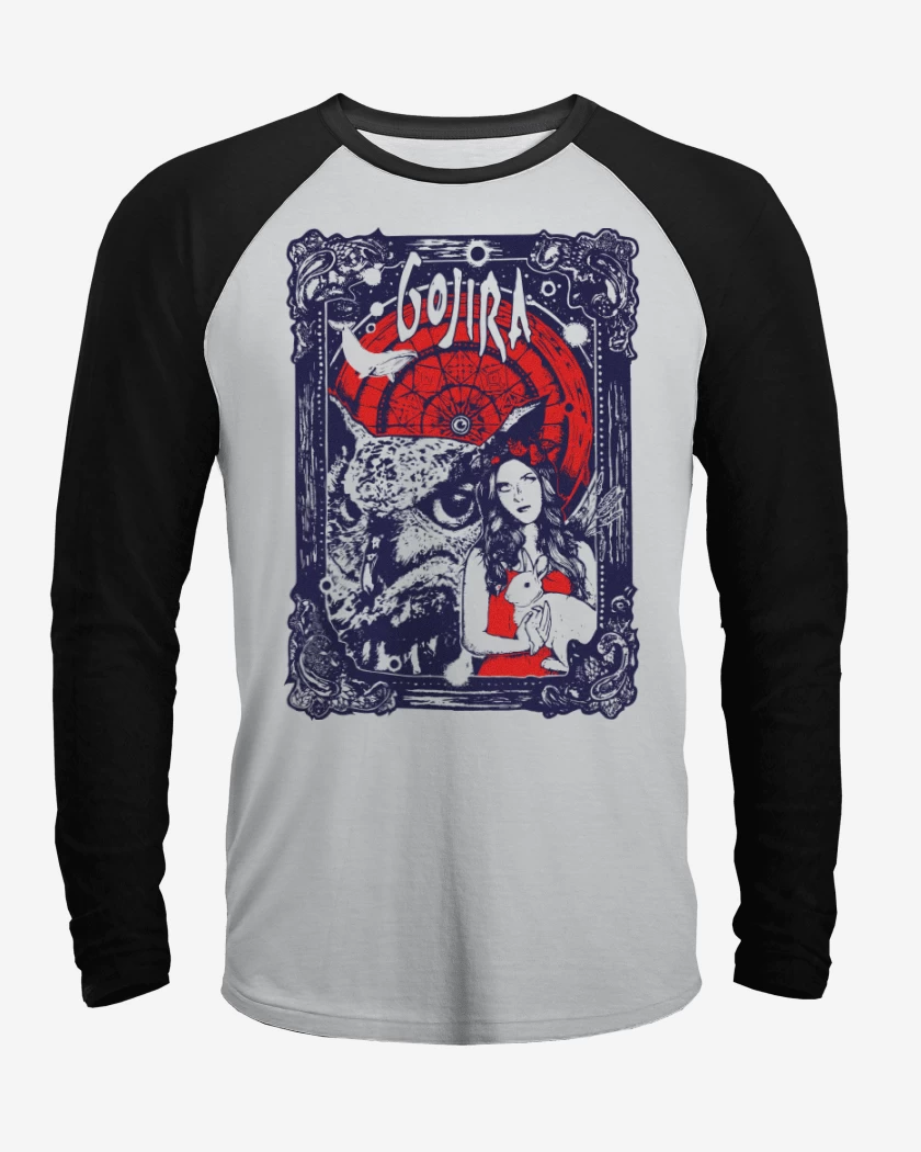 Polera Raglan Blanco / Negro de Gojira alice