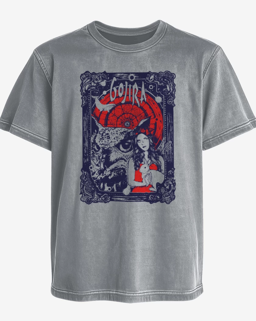 Polera desgastada Gris Melange de Gojira alice