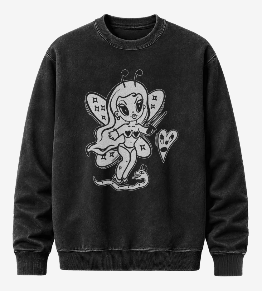 Poleron Polo Acid Wash Negro de Bichota
